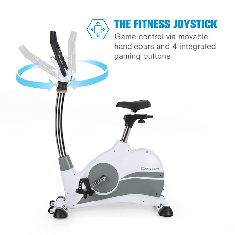 Arcadion Heimtrainer Gaming Bike Medidor de Pulso Bluetooth Halter de Barra Branco Branco