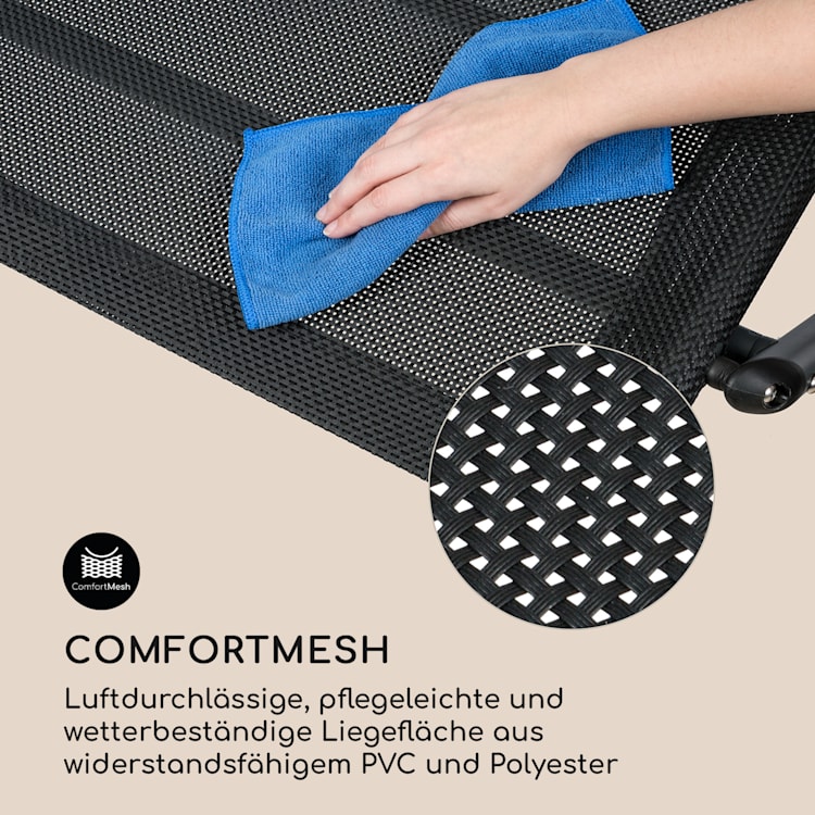 The Big Easy Schwingliege schwarz, wetterfest 350kg max. UV- Schutz Schwarz
