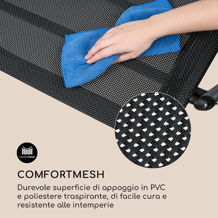 Divano a Dondolo Big Easy Nero, Resistente alle Intemperie 350 kg max. Protezione UV Nero