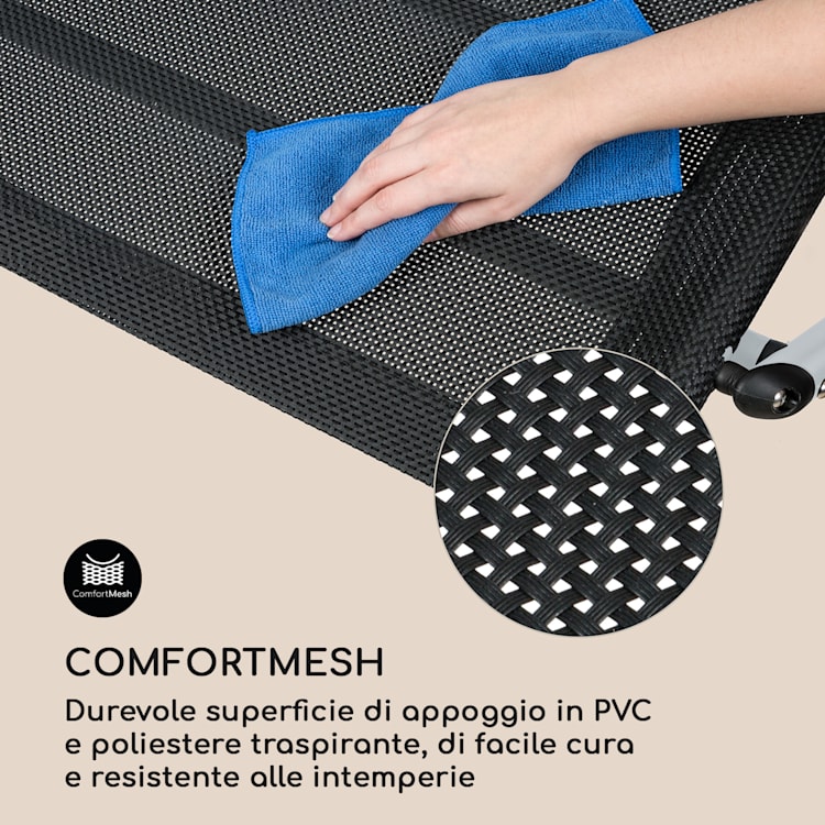 Divano a Dondolo Big Easy Argentato, Resistente alle Intemperie 350 kg max. Protezione UV Nero / Argento metallizzato