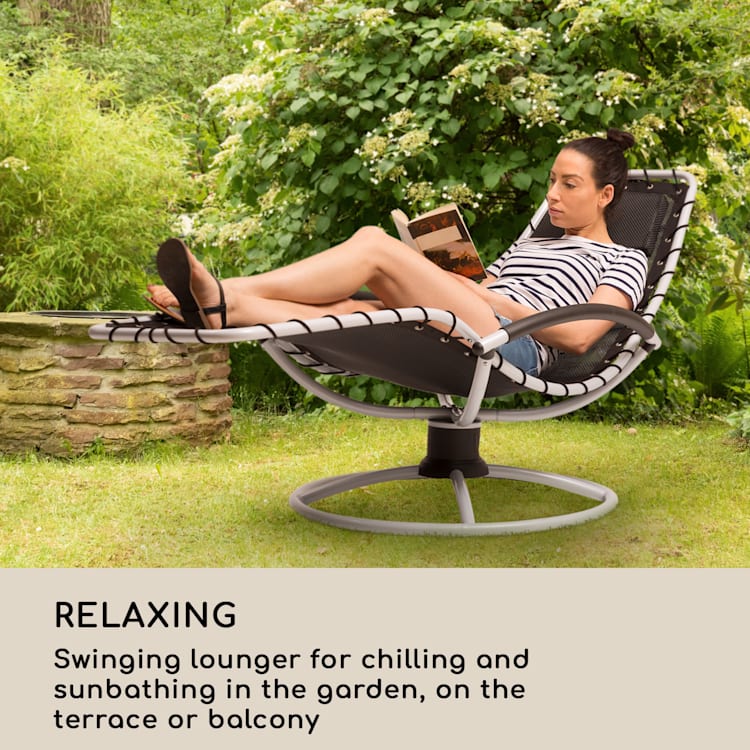 The Chiller, scaun balansoar, 77 x 85 x 173 cm, 360 Comfort, ComfortMesh, negru Negru