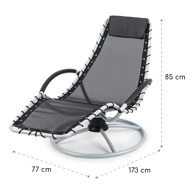 The Chiller, scaun balansoar, 77 x 85 x 173 cm, 360 Comfort, ComfortMesh, negru Negru