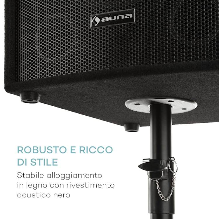 Cube 1512 2.1 Set PA Attivo, 1200 Watt, Subwoofer 15", 2 x Altoparlante 12" 1200 W