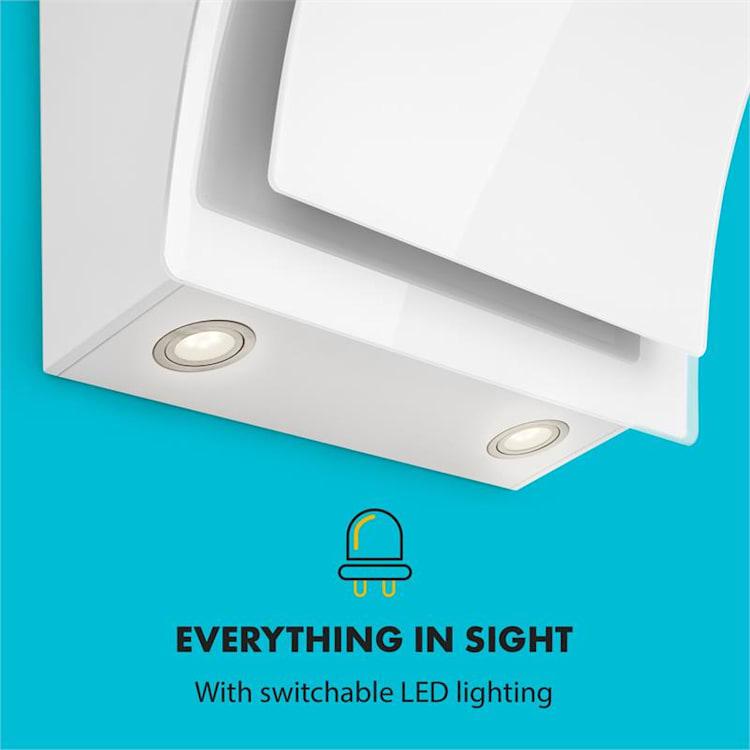 Sabia 60 Exaustor 60cm 600m³/h LEDs 3 Níveis de Potência Branco
