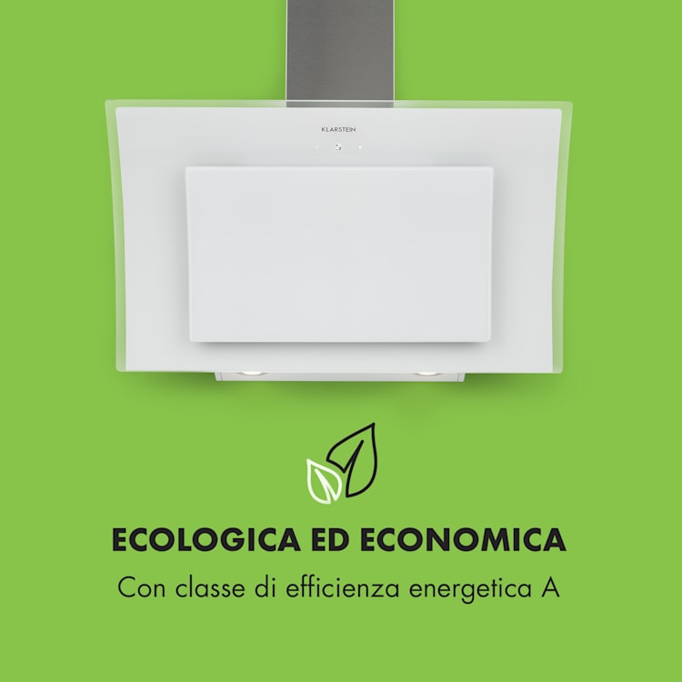 Sabia 90 Cappa Aspirante 90cm 600m³/h LED 3 Livelli di Potenza bianco