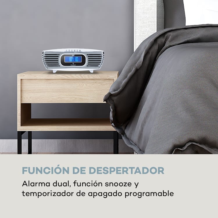 Dreamee DAB+ Radio despertador Reproductor de CD DAB+/FM CD-R/RW/MP3 AUX Retro Blanco Blanco / Plata Metalizada