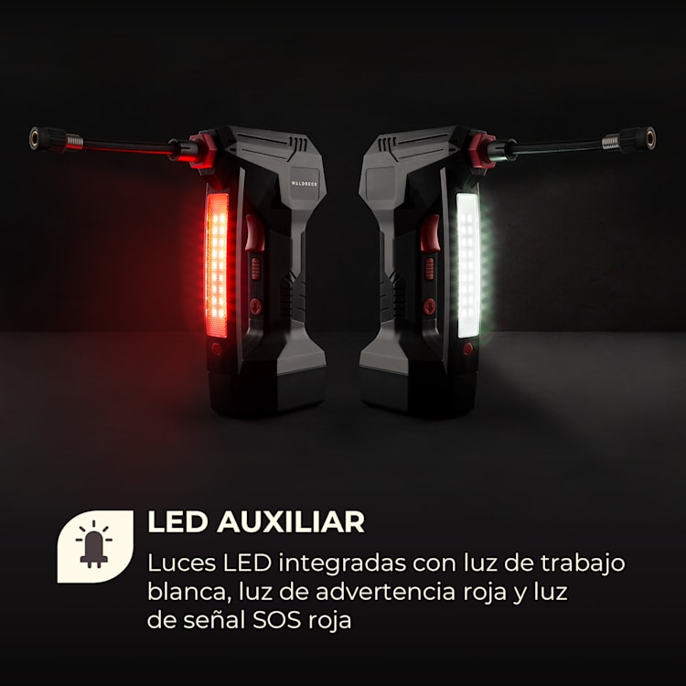 AirBuddy Bomba de aire con batería 120 W Luz LED Batería de 1500 mAh negro/rojo