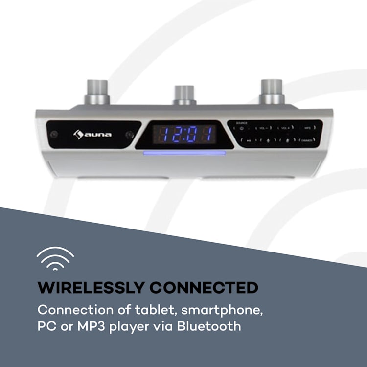Intelligence, kuchynské rádio, WLAN, hlasové ovládanie Alexa, hands-free systém, strieborné Strieborná