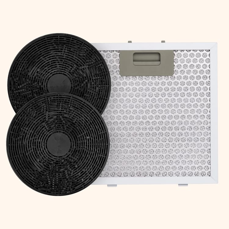 Barett, ostrovčekový digestor, Ø 35 cm, recirkulácia 560 m³/h, LED, filter s aktívnym uhlím, čierny Čierna