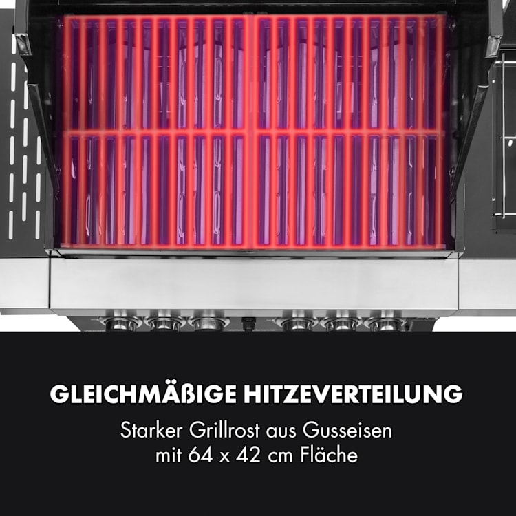 Tomahawk 4.2 SBG Gasgrill 6 Brenner 20,7 kW 64x42cm Grill Edelstahl 6 Brenner