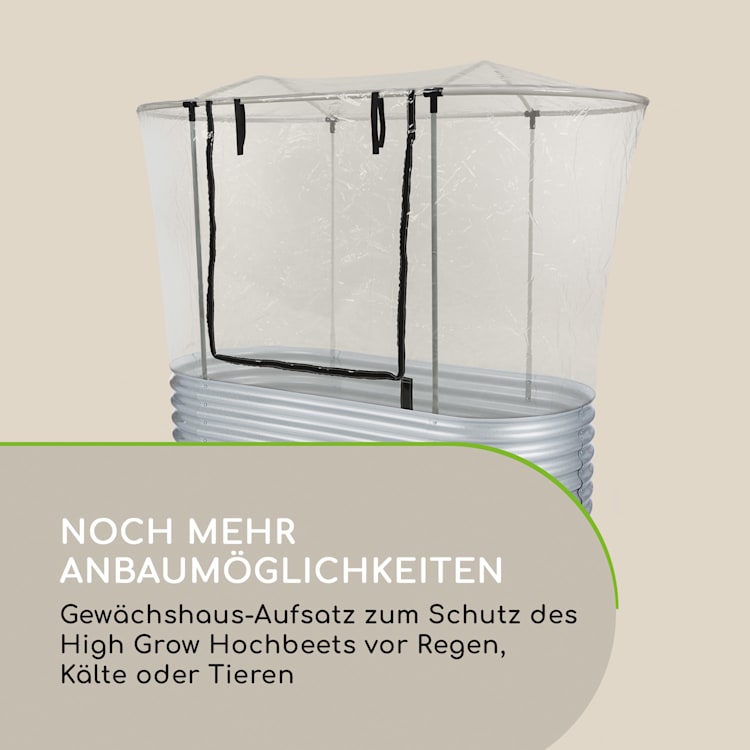 High Grow Top 160 Gewächshaus-Aufsatz 160x115x80cm Stahlrohr PVC 160 cm