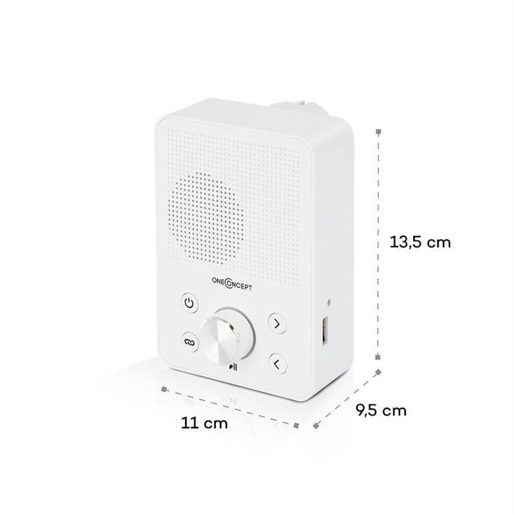 oneConcept Plug+Play FM Radio de enchufe Sintonizador FM USB Bluetooth Blanco Blanco