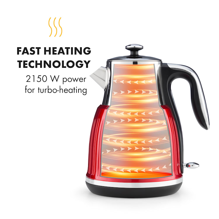 Cancan Kettle 1.6L 1800-2150W Retro Design 360° Device Base Red Red