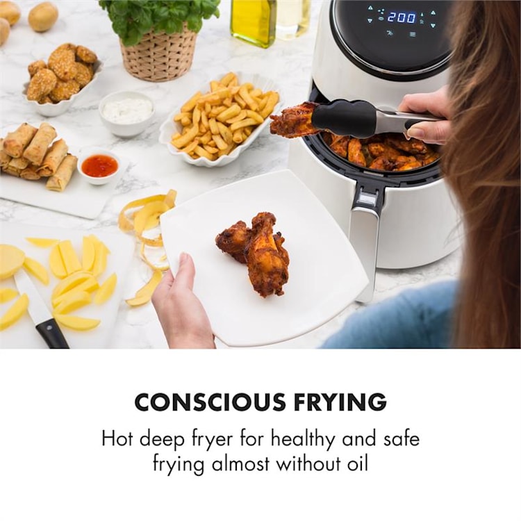 AirVital, forrólevegős fritőz, 1300 W, 2,5 l, CeraPlus tapadásmentes felület, érintésvezérlés, fehér