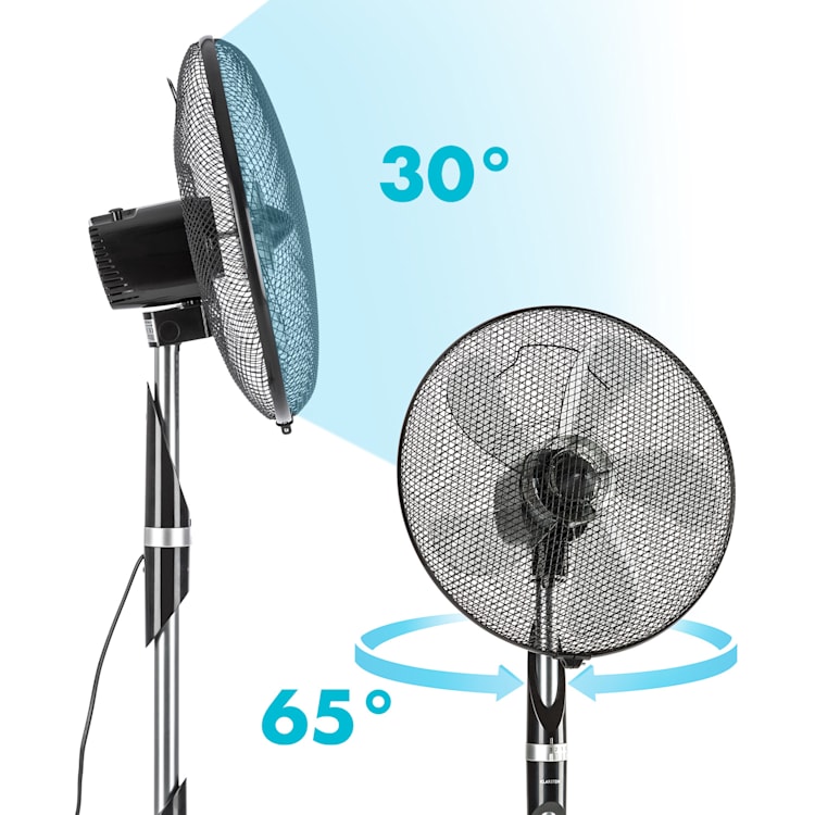 Summer Vibe Ventilador de pie de 16", 55W, 2040m³/h Oscilación de 65° Negro