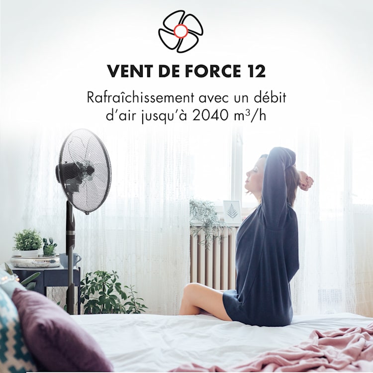 Summer Vibe staande ventilator 16" 55W 2040m³/h oscillatie 65° zwart