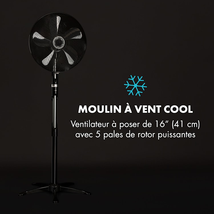 Summer Vibe staande ventilator 16" 55W 2040m³/h oscillatie 65° zwart