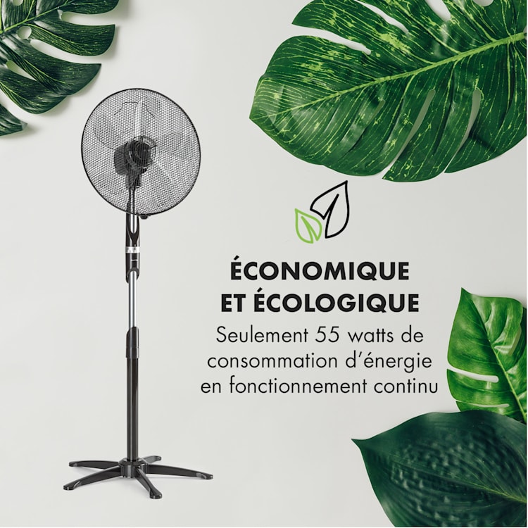 Summer Vibe staande ventilator 16" 55W 2040m³/h oscillatie 65° zwart