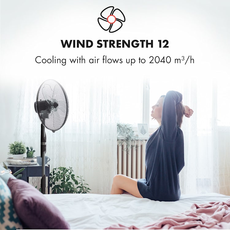 Summer Vibe, wentylator stojący, 40 cm (16"), 55 W, 2040 m³/h, oscylacja 65°, kolor czarny