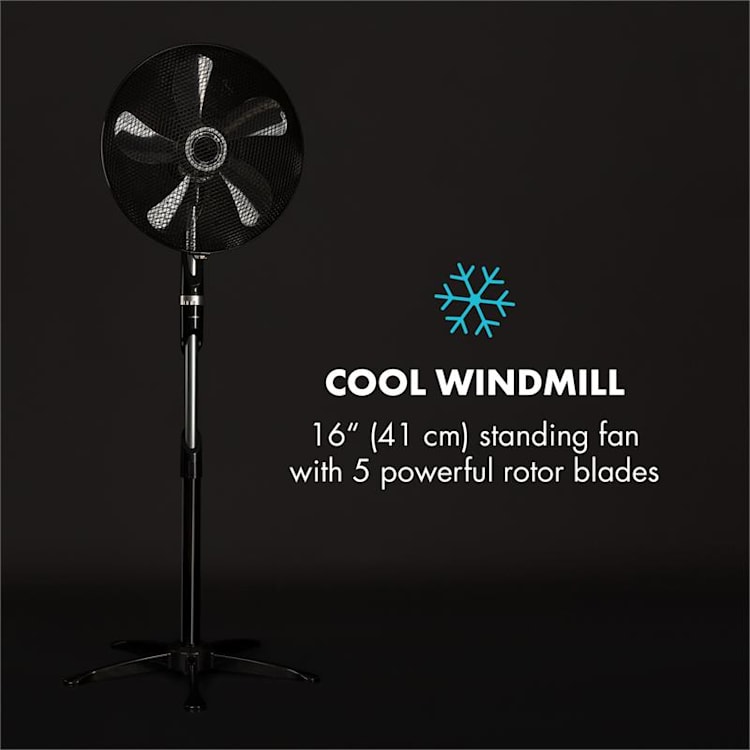 Summer Vibe Ventoinha de Chão 16" 55W 2040m³/h Oscilação 65° Preta