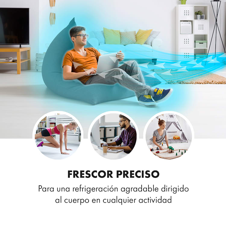 Clear Stream Ventilador de pie 16" 28W 3120m³/h Oscilación 90° Blanco