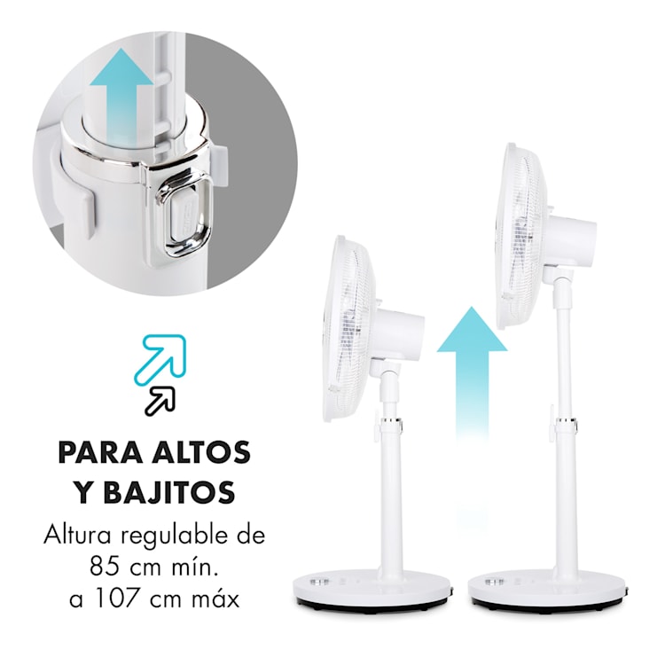 Clear Stream Ventilador de pie 16" 28W 3120m³/h Oscilación 90° Blanco