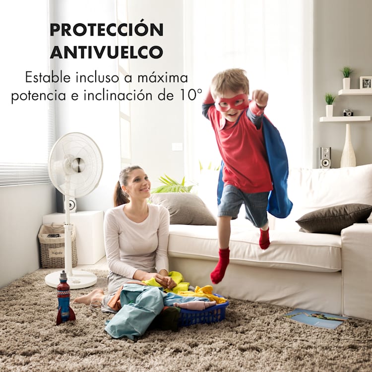 Clear Stream Ventilador de pie 16" 28W 3120m³/h Oscilación 90° Blanco