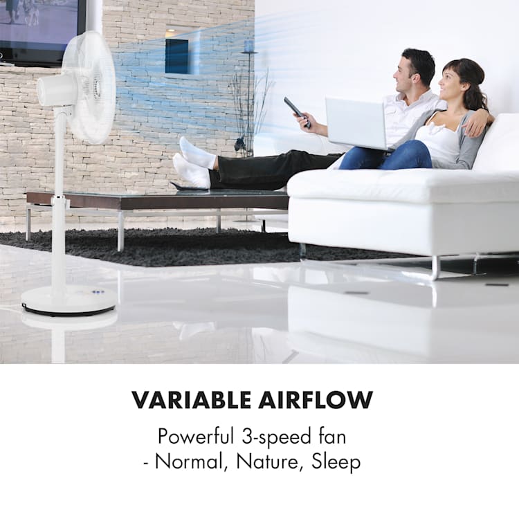Clear Stream Pedestal Fan 16 "28W 3120m³ / h Oscillation 90 ° White