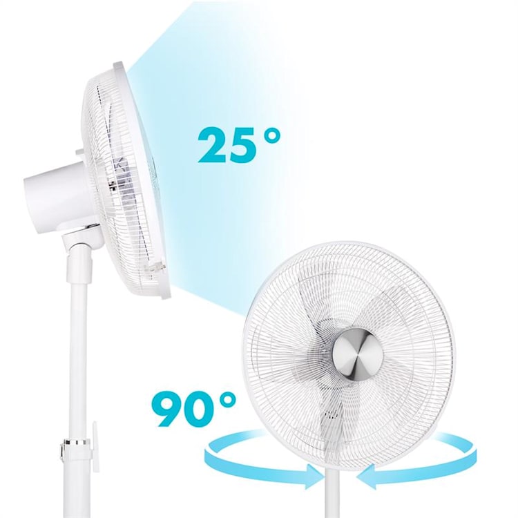 Clear Stream staande ventilator 16" 28W 3120m³/h oscillatie 90° wit
