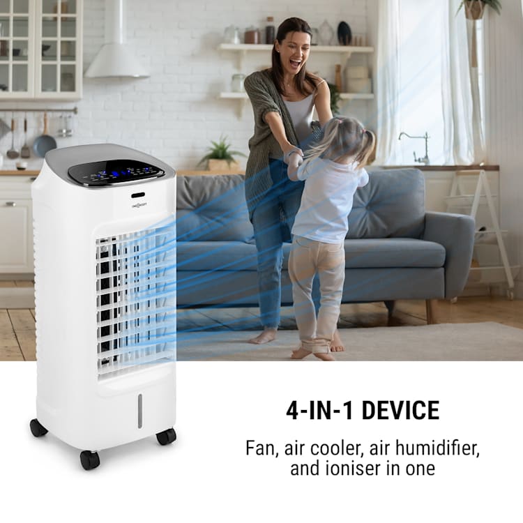 Coolster, ochladzovač vzduchu, ventilátor, ionizátor, 60 W, 320 m³/h , 4 l nádrž, biely Biela