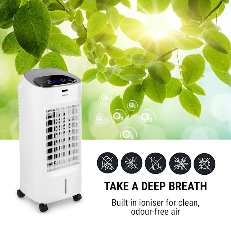 Coolster, ochladzovač vzduchu, ventilátor, ionizátor, 60 W, 320 m³/h , 4 l nádrž, biely Biela