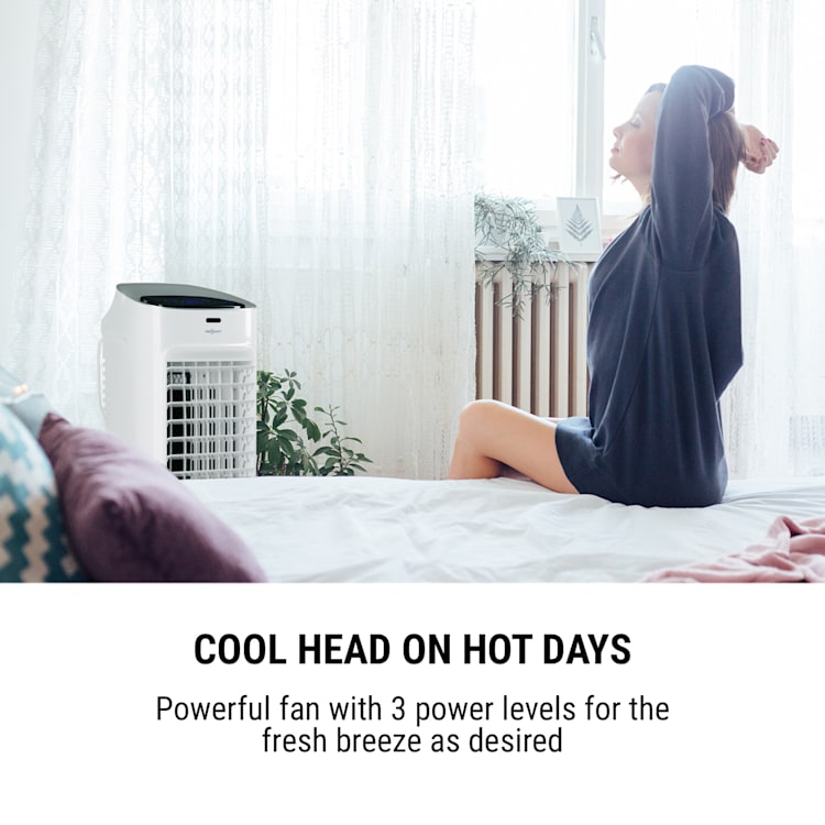 Coolster, ochladzovač vzduchu, ventilátor, ionizátor, 60 W, 320 m³/h , 4 l nádrž, biely Biela