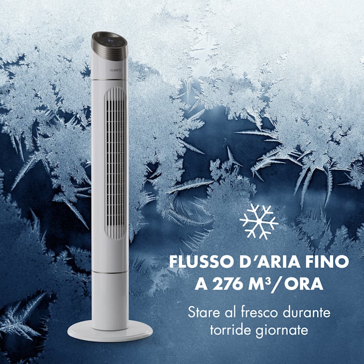 Sky High Ventilatore a Torre 40W 276m³/h Oscillazione 75° 3 Modalità bianco