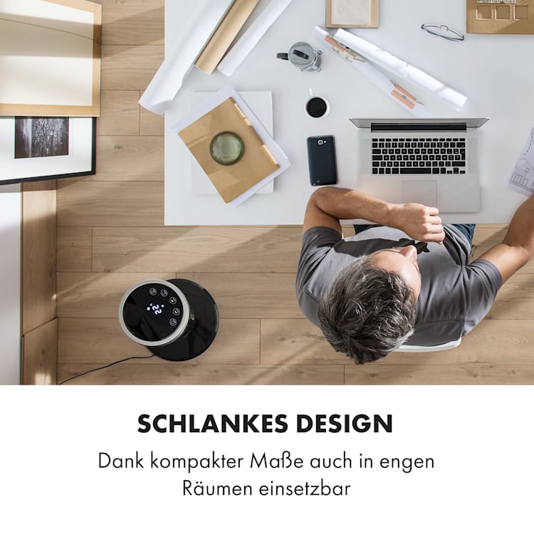 Sky High Turm-Ventilator 40W 276m³/h 75° Oszillation 3 Modi schwarz Schwarz