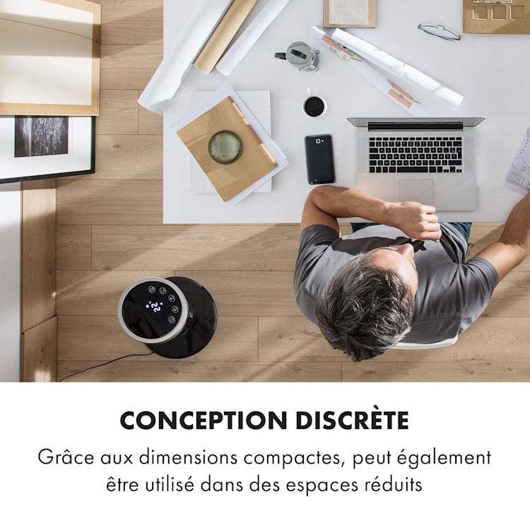 Sky High ventilateur tour 40 W 276 m³/h oscillation à 75° 3 modes noir Noir