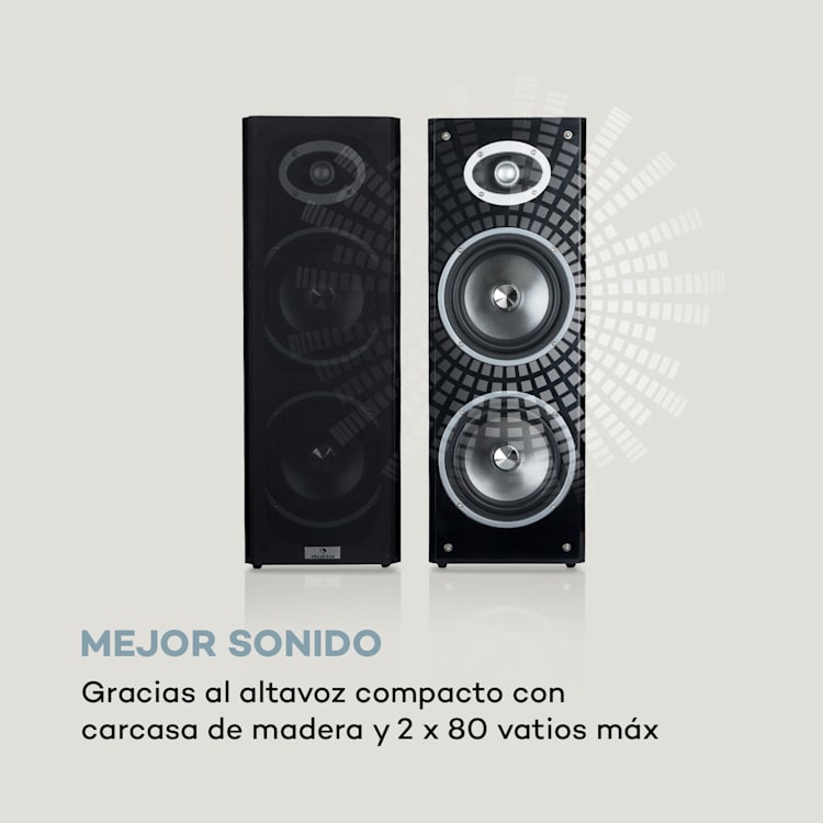 Karaoke Star 4 Set de karaoke 2 x 80 W máx. BT Puerto USB 2 micros inalámbricos Karaoke Star 4: 2 x 80 W/2 micrófonos inalámbricos | Negro