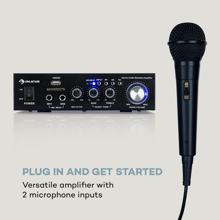 Karaoke Star 2, караоке комплект, 2 x 50 W max.,USB/SD, Line-In, 2 x безжични микрофон Karaoke Star 2: 2 x 50 W / 2 Microphone | Черно