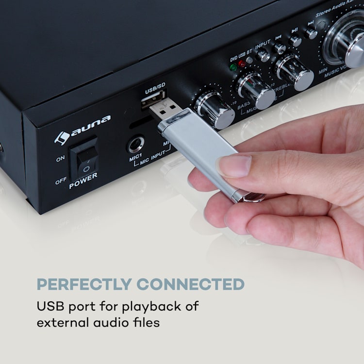 Karaoke Star 2, караоке комплект, 2 x 50 W max.,USB/SD, Line-In, 2 x безжични микрофон Karaoke Star 2: 2 x 50 W / 2 Microphone | Черно