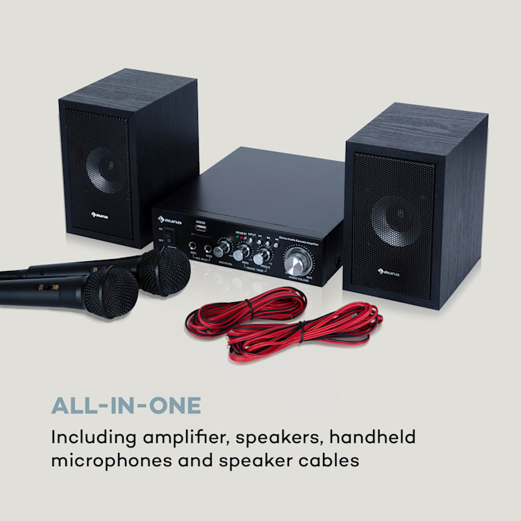 Karaoke Star 2, караоке комплект, 2 x 50 W max.,USB/SD, Line-In, 2 x безжични микрофон Karaoke Star 2: 2 x 50 W / 2 Microphone | Черно