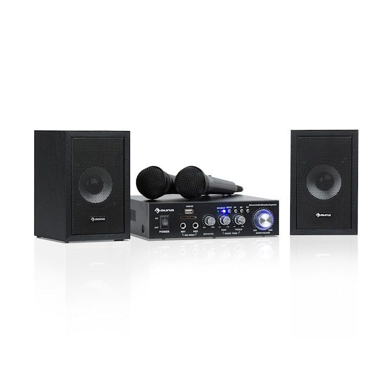 Karaoke Star 2, караоке комплект, 2 x 50 W max.,USB/SD, Line-In, 2 x безжични микрофон Karaoke Star 2: 2 x 50 W / 2 Microphone | Черно