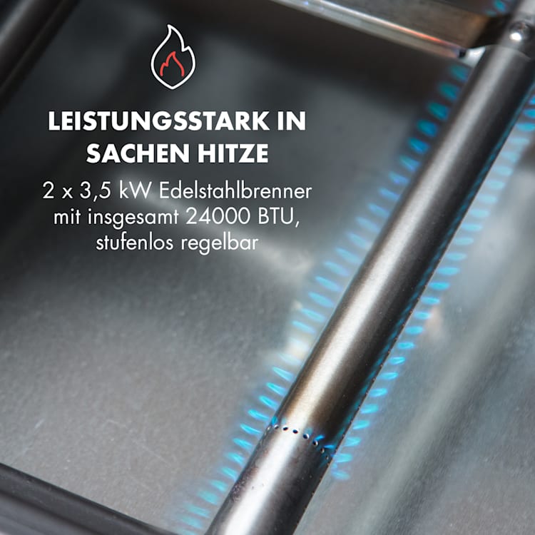 Lucifer 2.0-T Gasgrill 2 x 3,5 kW Brenner 45x44cm Grill Edelstahl