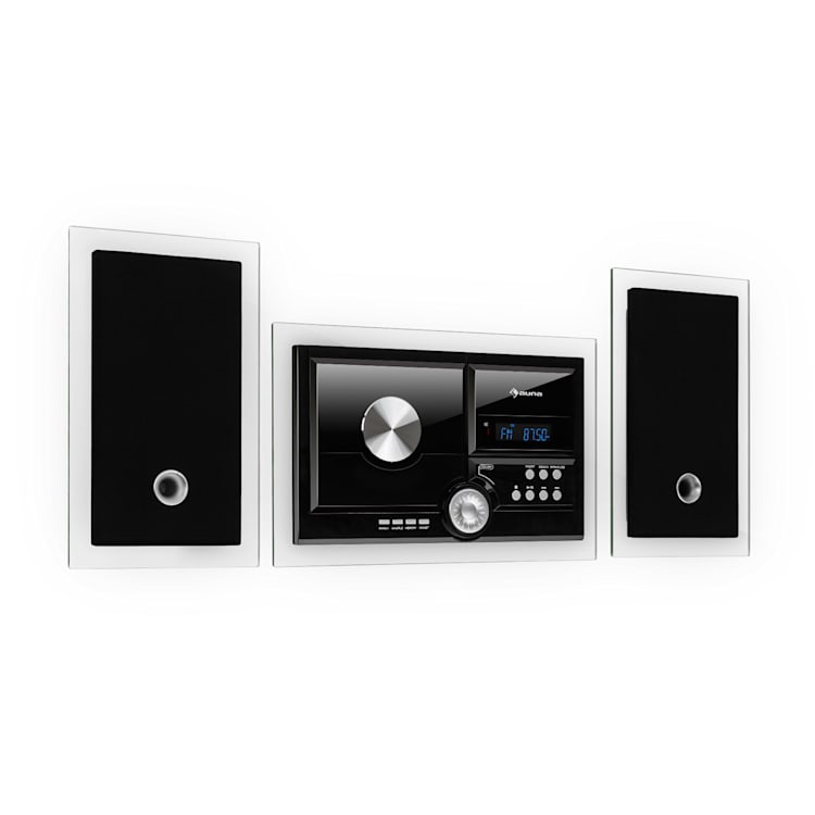 Stereosonic Impianto Stereo, Montaggio a parete, Lettore CD, USB, BT, nero