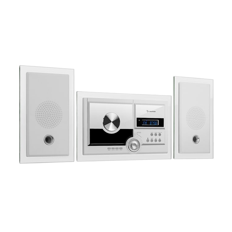 Stereosonic Impianto Stereo, Montaggio a parete, Lettore CD, USB, BT, bianco