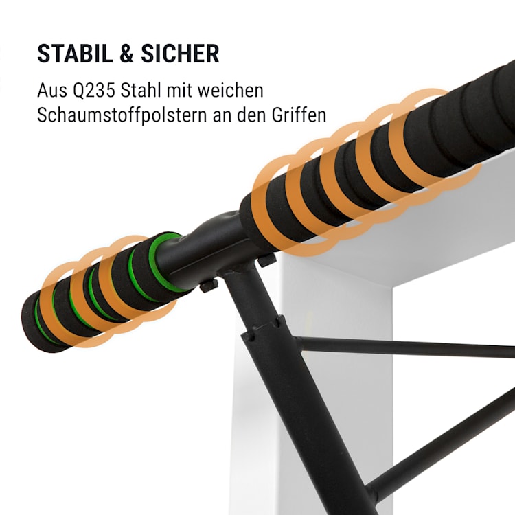 In-Door Klimmzugstange Türrahmenaufhängung 130kg EVA-Pads Stahl