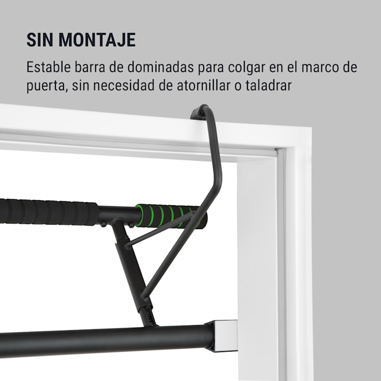 In-Door Barra de dominadas Suspensión para marco de puerta 130kg Almohadilla EVA Acero negra