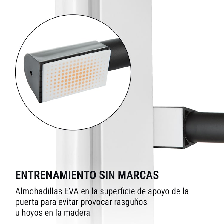 In-Door Barra de dominadas Suspensión para marco de puerta 130kg Almohadilla EVA Acero negra