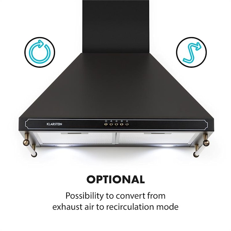 Victoria Exaustor Design Retro 600m³/h 2 Lâmpadas LED Preto Preto