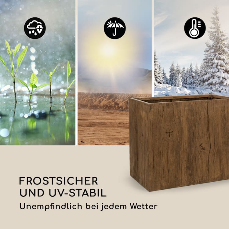 Timberflor Pflanztopf 60 x 50 x 30 cm Fiberglas In-/Outdoor braun 60 x 50 x 30 cm