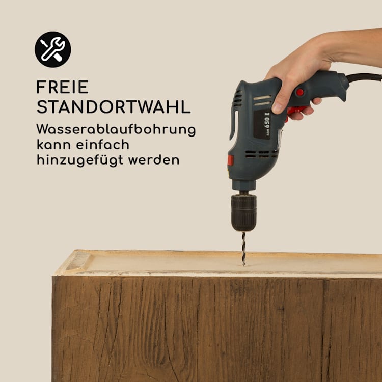 Timberflor Pflanztopf 60 x 50 x 30 cm Fiberglas In-/Outdoor braun 60 x 50 x 30 cm