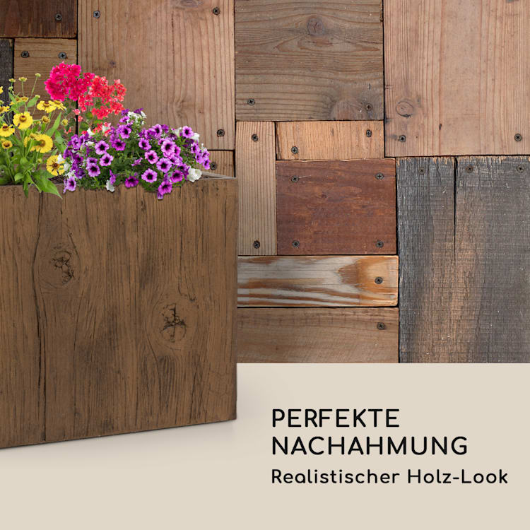 Timberflor Pflanztopf 60 x 50 x 30 cm Fiberglas In-/Outdoor braun 60 x 50 x 30 cm